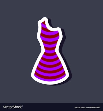 Paper sticker fashion clothes summer dress vector image