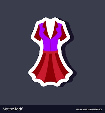 Paper sticker fashion clothes summer dress vector image