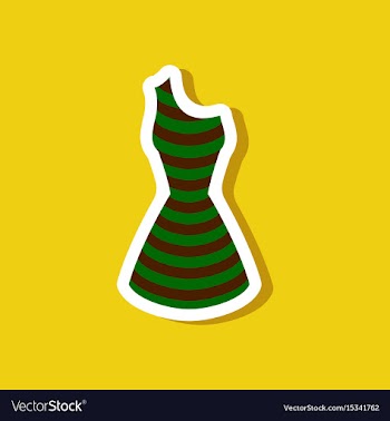 Paper sticker fashion clothes summer dress vector image