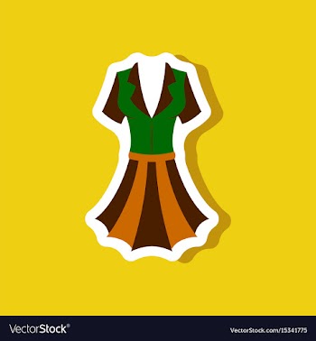 Paper sticker fashion clothes summer dress vector image