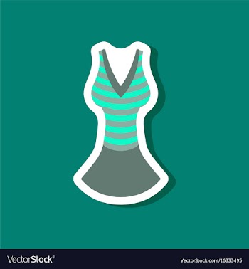 Paper sticker fashion clothes summer dress vector image