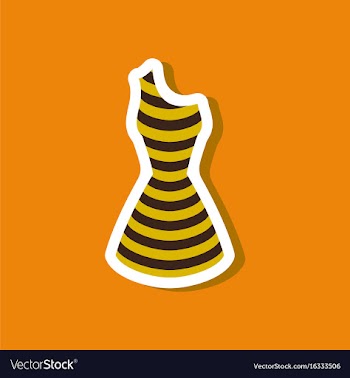 Paper sticker fashion clothes summer dress vector image