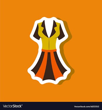 Paper sticker fashion clothes summer dress vector image