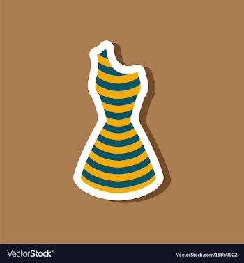 Paper sticker fashion clothes summer dress vector image