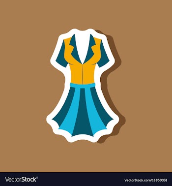 Paper sticker fashion clothes summer dress vector image
