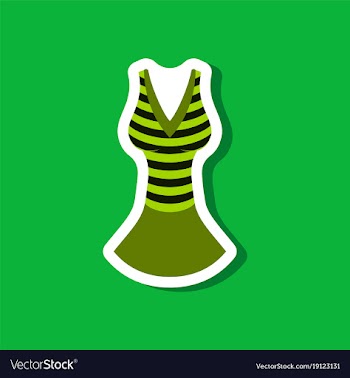 Paper sticker fashion clothes summer dress vector image