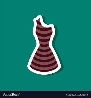 Paper sticker fashion clothes summer dress vector image