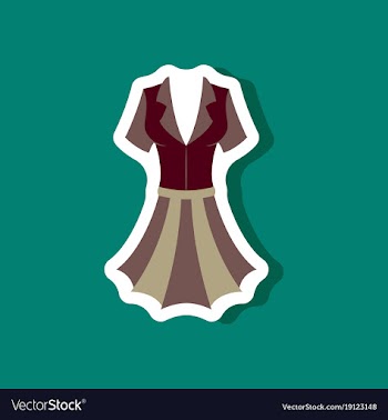 Paper sticker fashion clothes summer dress vector image