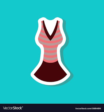 Paper sticker fashion clothes summer dress vector image