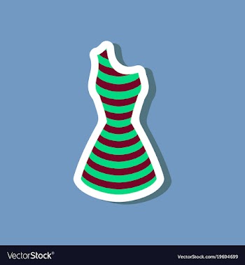 Paper sticker fashion clothes summer dress vector image