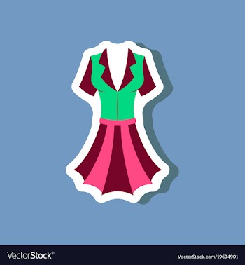 Paper sticker fashion clothes summer dress vector image