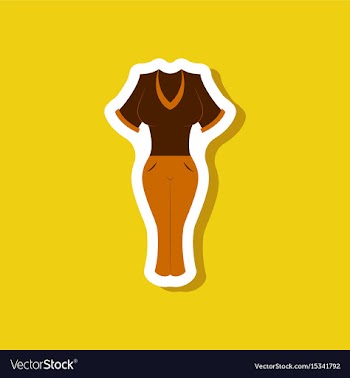 Paper sticker fashion clothes women pants and vector image