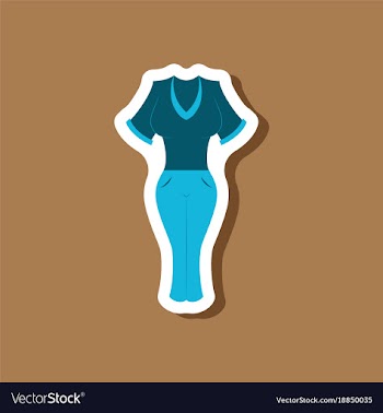 Paper sticker fashion clothes women pants and vector image