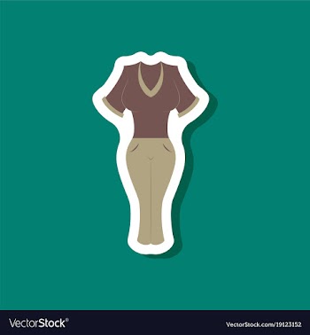 Paper sticker fashion clothes women pants and vector image