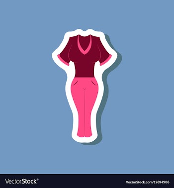 Paper sticker fashion clothes women pants and vector image