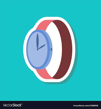 Paper sticker fashion clothes wrist watch vector image