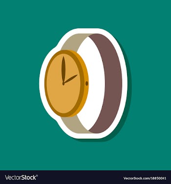Paper sticker fashion clothes wrist watch vector image