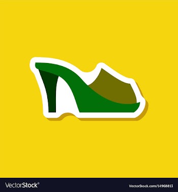 Paper sticker fashion footwear flip flops heels vector image