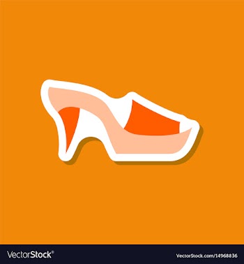 Paper sticker fashion footwear flip flops heels vector image