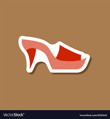 Paper sticker fashion footwear flip flops heels vector image