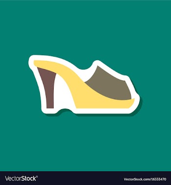 Paper sticker fashion footwear flip flops heels vector image