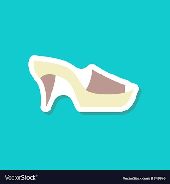 Paper sticker fashion footwear flip flops heels vector image