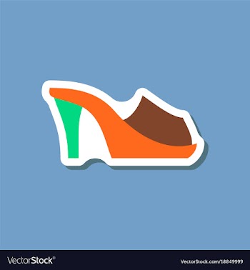 Paper sticker fashion footwear flip flops heels vector image