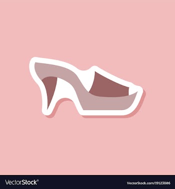 Paper sticker fashion footwear flip flops heels vector image