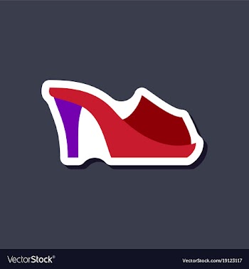 Paper sticker fashion footwear flip flops heels vector image