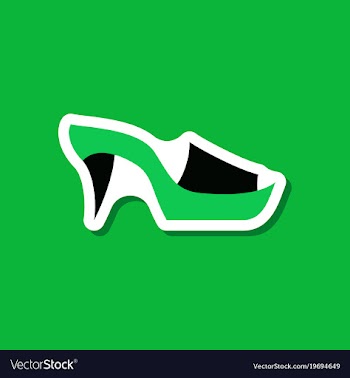 Paper sticker fashion footwear flip flops heels vector image