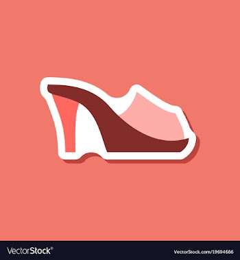 Paper sticker fashion footwear flip flops heels vector image