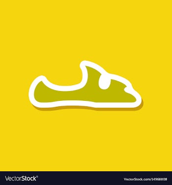 Paper sticker fashion footwear flip flops vector image