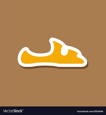 Paper sticker fashion footwear flip flops vector image
