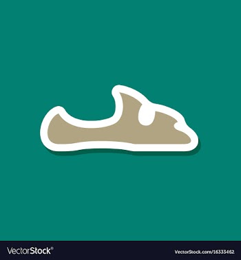Paper sticker fashion footwear flip flops vector image
