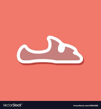 Paper sticker fashion footwear flip flops vector image