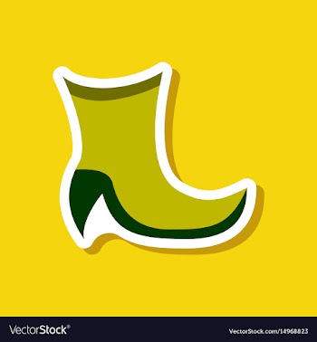 Paper sticker fashion footwear high-heeled boots vector image