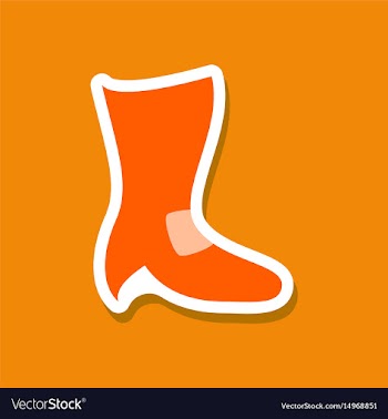 Paper sticker fashion footwear high-heeled boots vector image