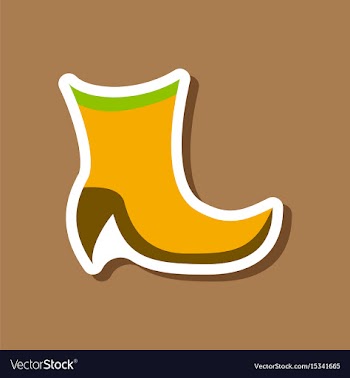 Paper sticker fashion footwear high-heeled boots vector image