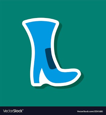 Paper sticker fashion footwear high-heeled boots vector image