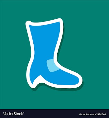 Paper sticker fashion footwear high-heeled boots vector image