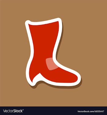 Paper sticker fashion footwear high-heeled boots vector image