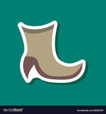 Paper sticker fashion footwear high-heeled boots vector image