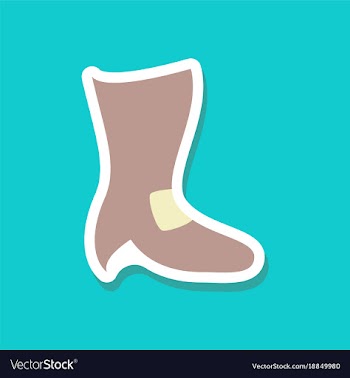 Paper sticker fashion footwear high-heeled boots vector image
