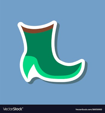 Paper sticker fashion footwear high-heeled boots vector image