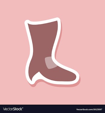 Paper sticker fashion footwear high-heeled boots vector image