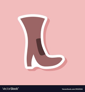 Paper sticker fashion footwear high-heeled boots vector image