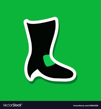 Paper sticker fashion footwear high-heeled boots vector image