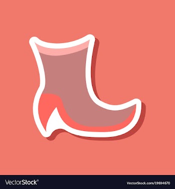 Paper sticker fashion footwear high-heeled boots vector image