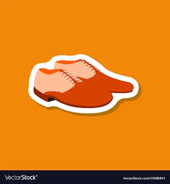 Paper sticker fashion footwear pair of men shoes vector image