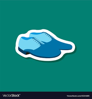 Paper sticker fashion footwear pair of men shoes vector image